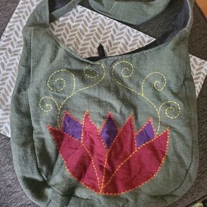 Large Lotus Flower Boho Bag